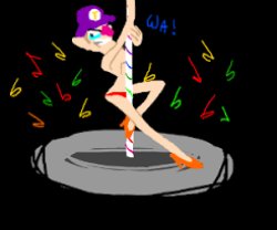 Waluigi poledancing Meme Template