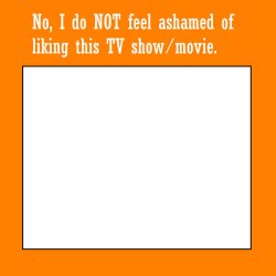 no i do not feel ashamed of liking this tv show/movie Meme Template
