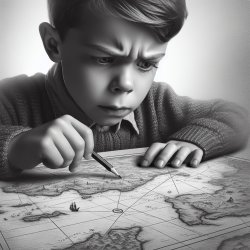 boy staring at a map Meme Template