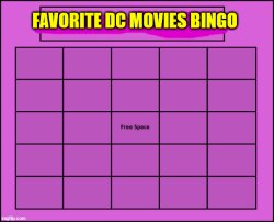 Favorite DC movies bingo Meme Template