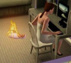 Baby on fire while mommy playing Meme Template