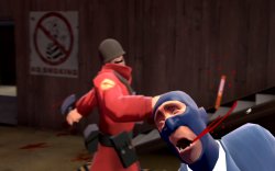 TF2 Soldier Hitting Spy With Shovel Meme Template