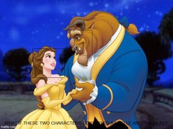 what is these two characters cosplayed as belle and the beast Meme Template