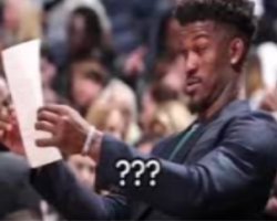 Jimmy butler looking at paper Meme Template