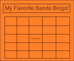 my favorite bands bingo ! Meme Template