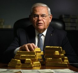 Bob Menendez With Gold Bars Meme Template