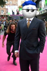 Codeblade with Jason Momoa sneaking up Meme Template