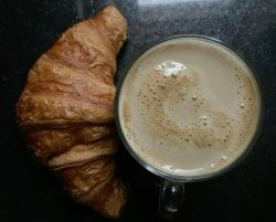 Croissant and Coffee. Meme Template