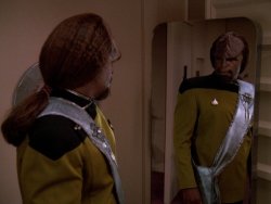 Worf Looking In Mirror Meme Template