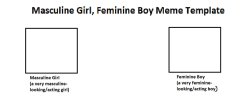 Masculine Girl Feminine Boy Meme Template Meme Template