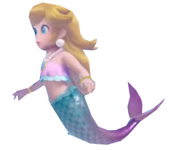 mermaid peach hovering Meme Template