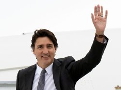 Trudeau wave Meme Template