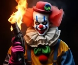 clown with a flamethrower Meme Template