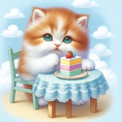 Cute kitten eating cake Meme Template