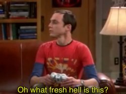 Sheldon Cooper Oh What fresh hell is this? Meme Template
