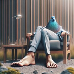 realistic bird with very large human feet Meme Template