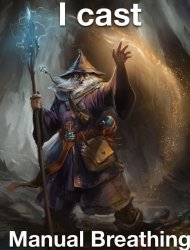 I cast manual breathing Meme Template