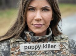 Kristi Noem ICE Barbie Puppy killer Meme Template