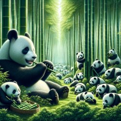 pandas in bamboo forest Meme Template