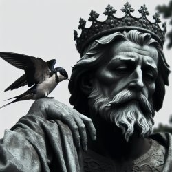 una statua re triste e una rondine Meme Template