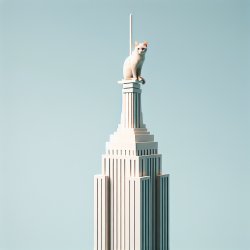 cat sitting on top of empire state building Meme Template