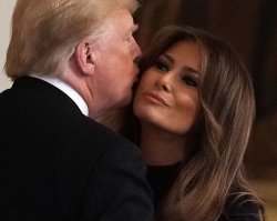 Donald Trump Melania Air Kiss Love election Marriage Meme Template