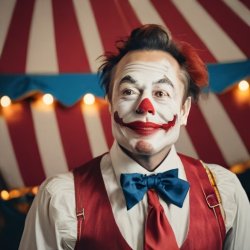 Musk, never invented a thing, lost billions on Twitter, clown Meme Template