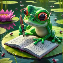 Studious Frog Meme Template