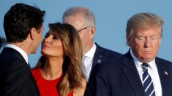 trudeau kissing melania Meme Template