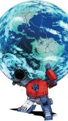 Optimus holding up the earth Meme Template