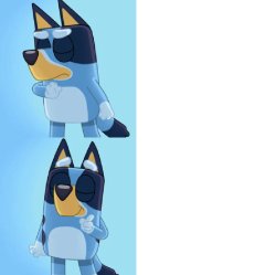 Drake but its bluey Meme Template