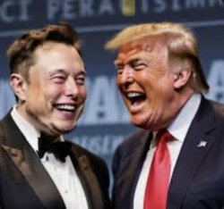 Elon and Trump laughing Meme Template