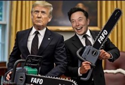 Trump Elon Chainsaws Meme Template