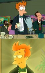 fry coffee before after Meme Template