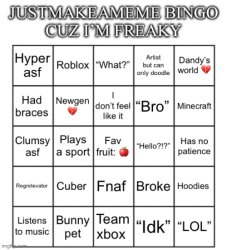 Justmakeameme bingo Meme Template