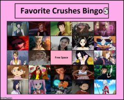 crushes bingo 5 Meme Template