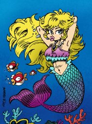 mermaid peach Meme Template