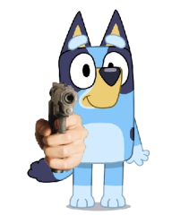 Bluey Has A Gun Meme Template