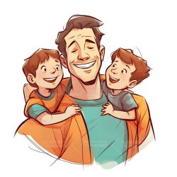 Dad with sons Meme Template