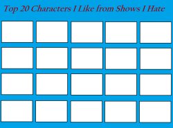 top 20 characters i like from shows i hate Meme Template