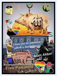 Allah is a pig. Palestinian pigs. Al Aqsa pigsty.  الخنازير الفل Meme Template