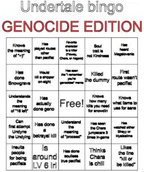 Undertale Bingo, Genocide Meme Template