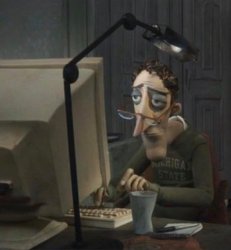 Tired Face Computer Employer Meme Template