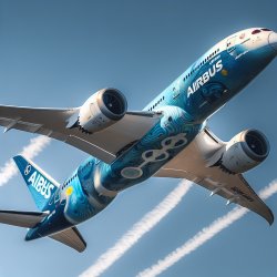 A Boeing 787 with Airbus livery Meme Template