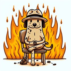 "This is fine" dog sitting in fire Meme Template