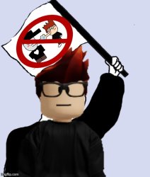 MC with the No MC x SilverBurn flag Meme Template