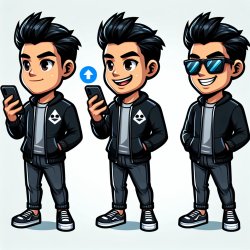 Crypto Bro, Spiked dark hair, fitted jeans, sweatshirt, sunglass Meme Template