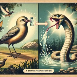 A bird going to water and became snake after drinking it Meme Template