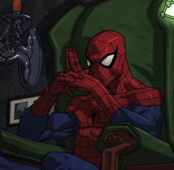 Spiderman sitting and thinking Meme Template