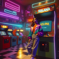 90s retro arcade, neon lights, VHS aesthetic. A person in typica Meme Template